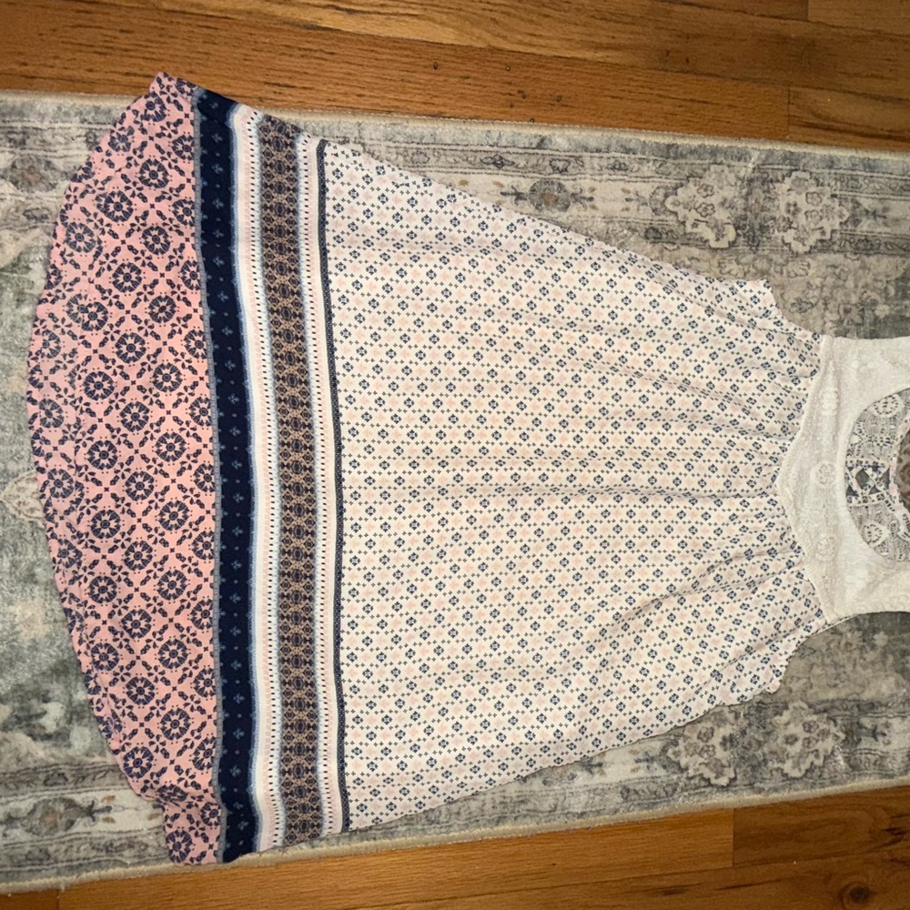 Eyeshadow Pink and Blue High-Low A-Line Mini Skirt- Girls Size